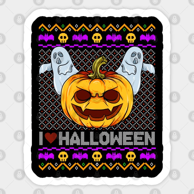 Spooky Jack O-Lantern Ugly Halloween Sweater design Funny Sticker by creative